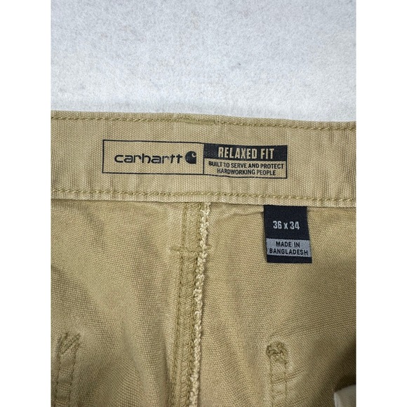 Carhartt Rugged Flex Relaxed Fit Canvas Work Pants Tan 36x34 BN2291-M - Picture 3 of 14